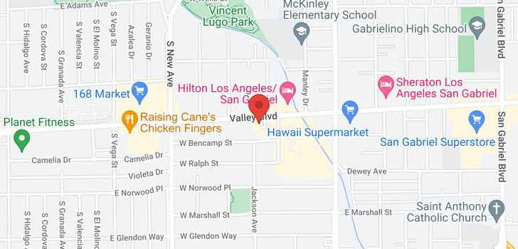 map of 250 W Valley Unit #2, San Gabriel, CA 91776